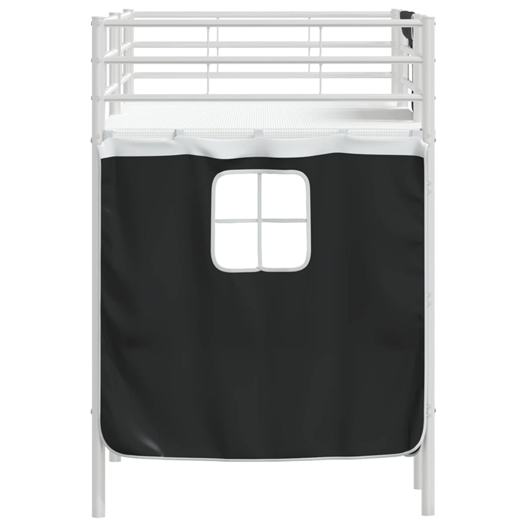 Kids'loftseng med gardiner Hvid og sort 75 x 190 cm