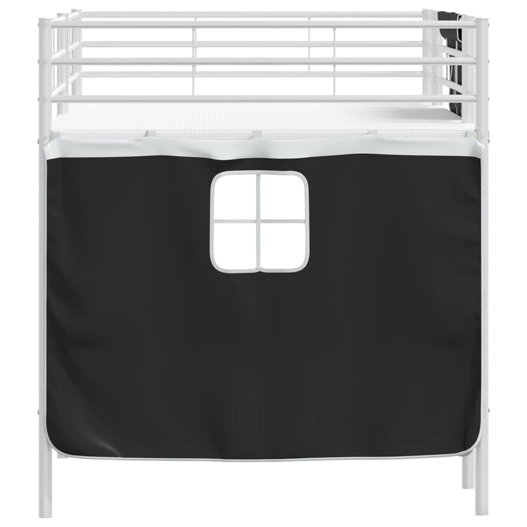 Kids'loftseng med gardiner Ensfarvet Hvid og sort 80 x 200 cm