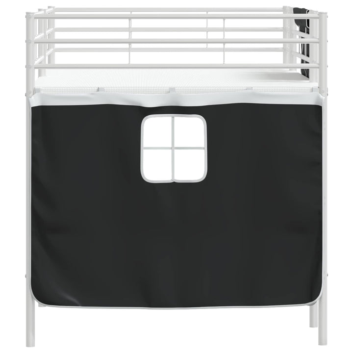 Kids'loftseng med gardiner Ensfarvet Hvid og sort 90 x 200 cm