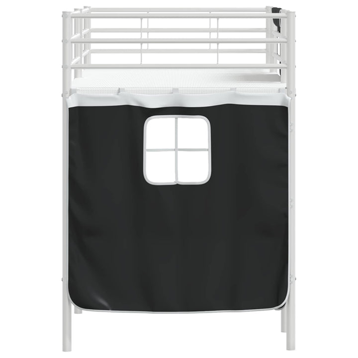 Kids'loftseng med gardiner Hvid og sort 100 x 190 cm