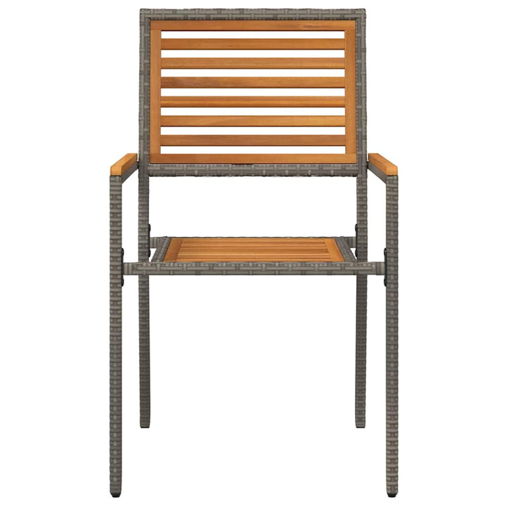 Have stapelstole 4 stk. Brun og grå Solid akacietræ, PE rattan
