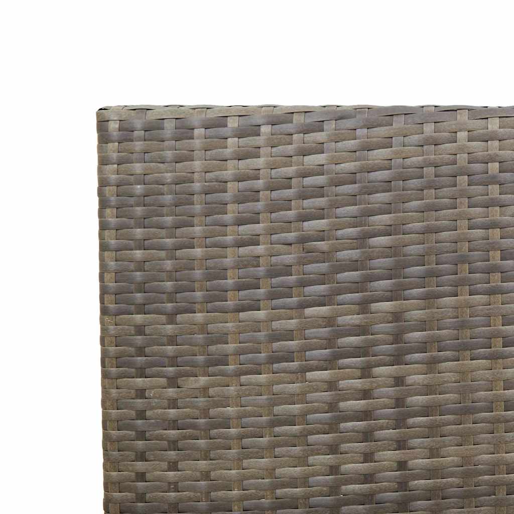 Have stapelstole 4 stk. Grå og Brun PE rattan, Solid akacietræ