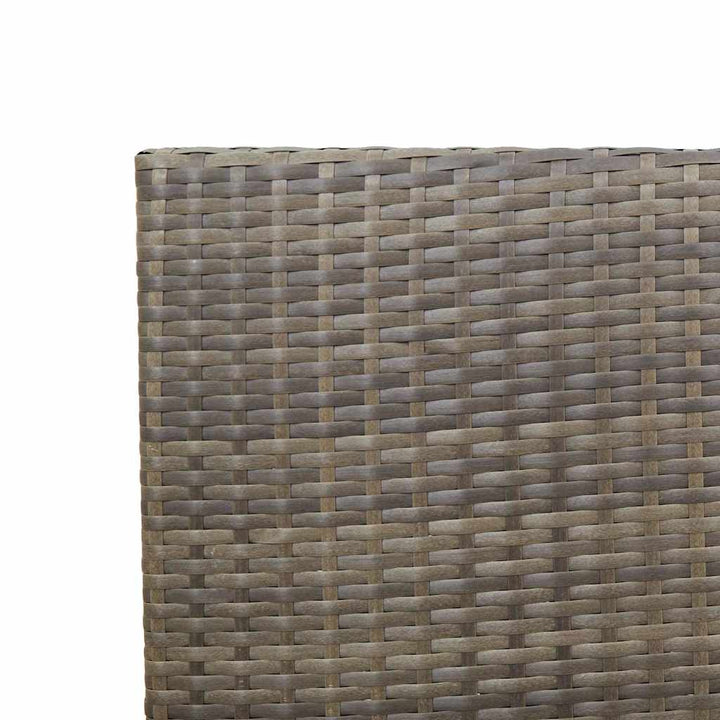 Have stapelstole 4 stk. Grå og Brun PE rattan, Solid akacietræ