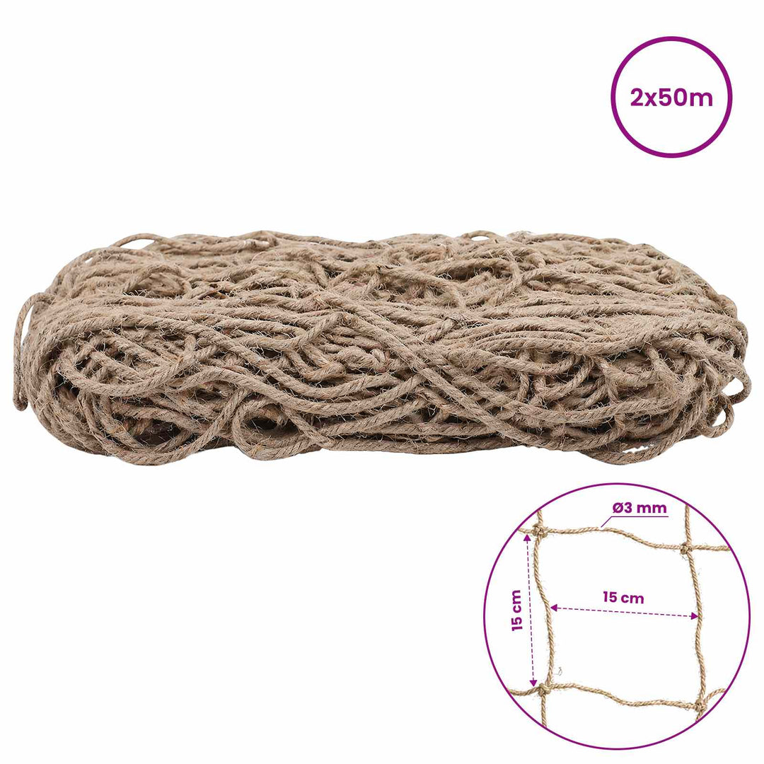 Jute Plante Støtte Net Naturfarvet 2 x 50 m 100% Tossa Jute