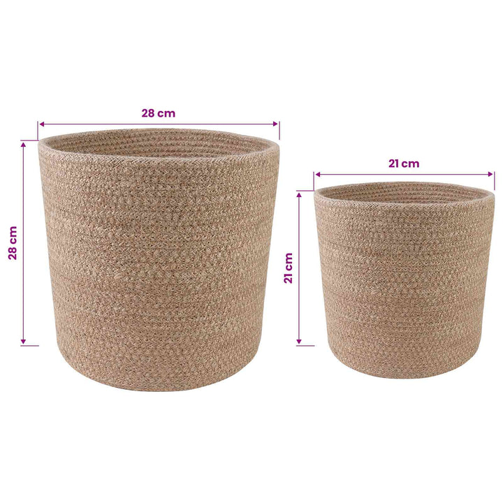 Plantepotte Sæt 2 pcs Naturfarvet Ø 28 x 28 cm 100% Tossa Jute