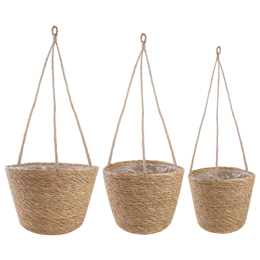Søgræs Planterkurve 3 pcs Naturfarvet Ø26 x 19 cm 100% Søgræs