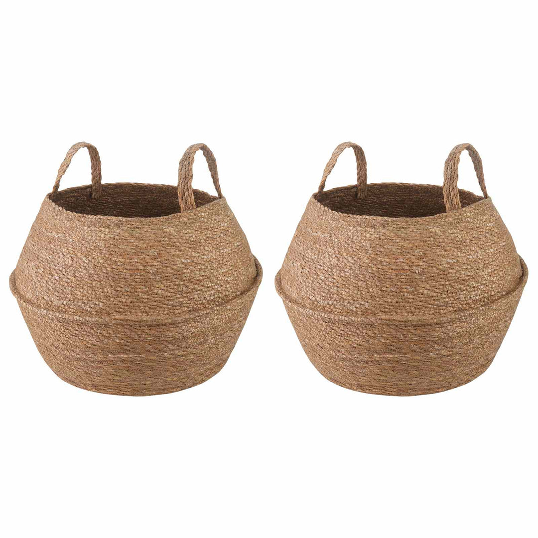 Plantekrukke med håndtag 2 stk. Naturfarvet Ø 45 x 36 cm