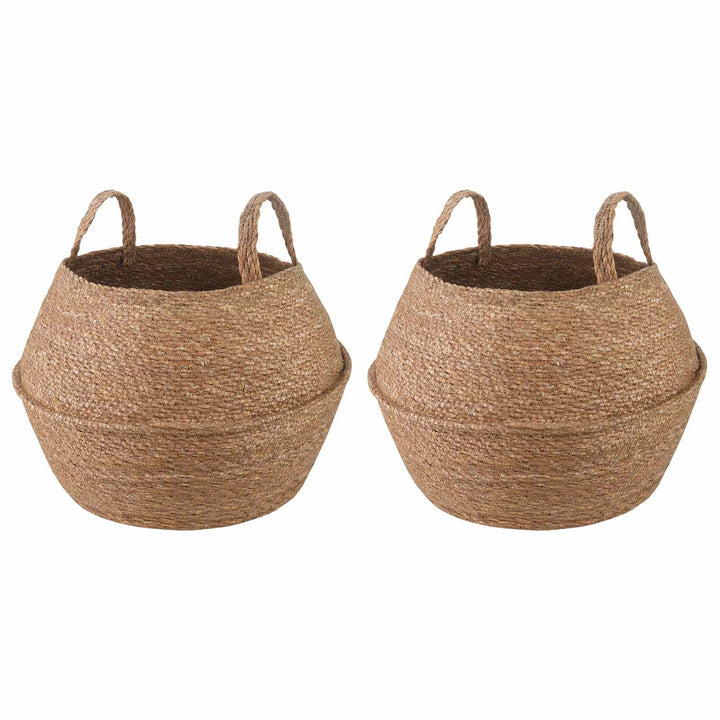 Plantekrukke med håndtag 2 stk. Naturfarvet Ø 45 x 36 cm