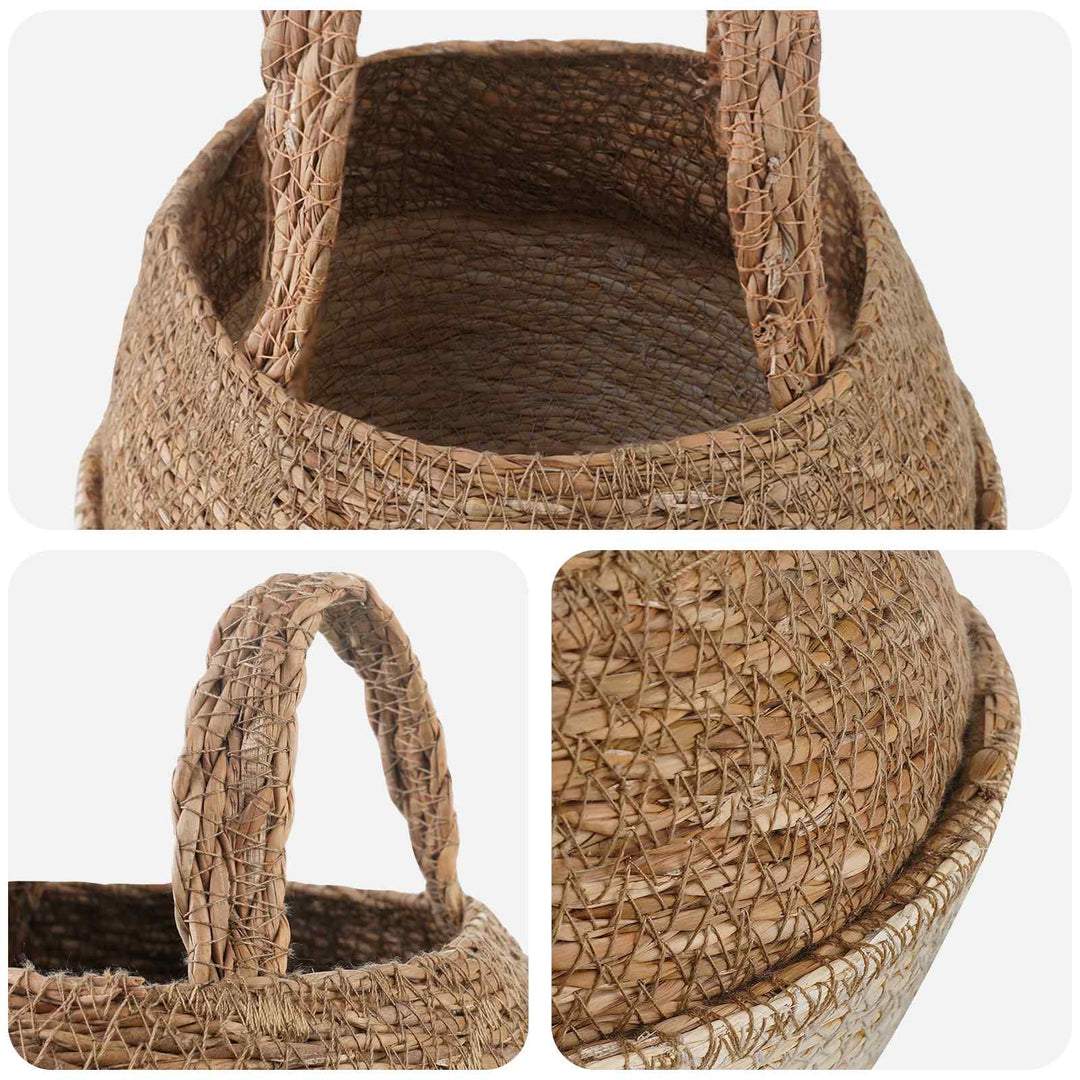 Plantekrukke med håndtag 2 pcs Hvid Ø 22 x 20 cm 100% Søgræs