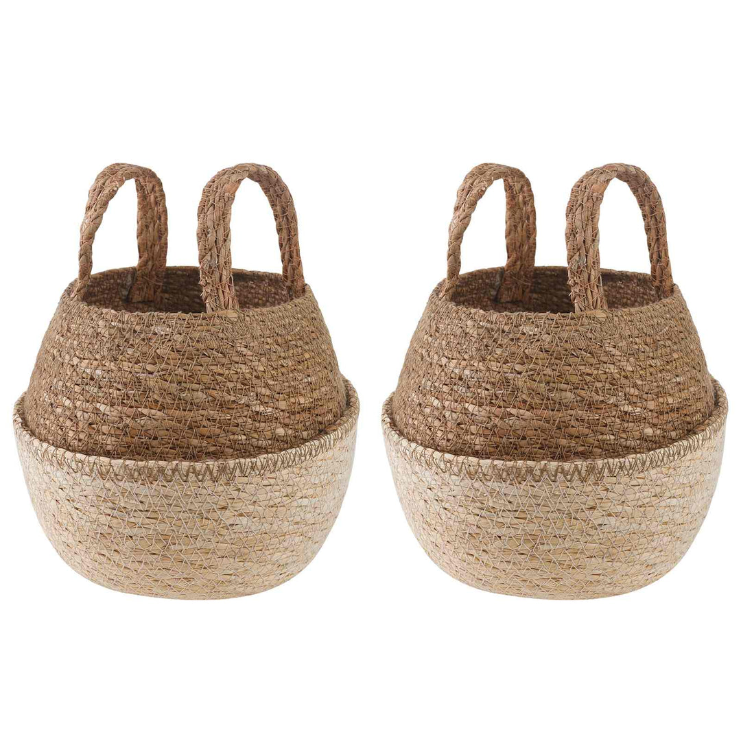 Plantekrukke med håndtag 2 pcs Hvid Ø 22 x 20 cm 100% Søgræs