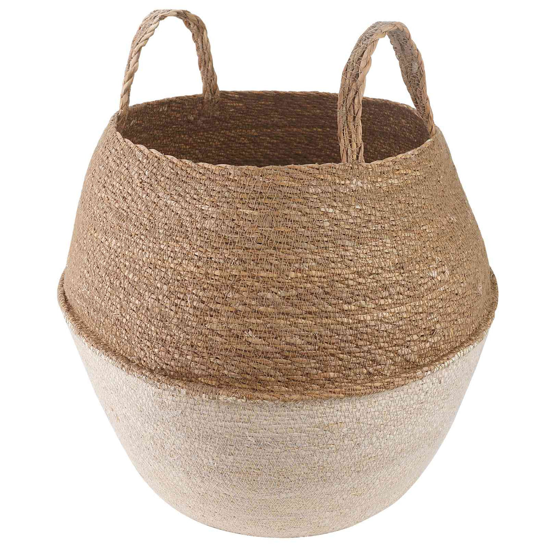 Plantekrukke med håndtag Hvid Ø 32 x 32 cm 100% Søgræs
