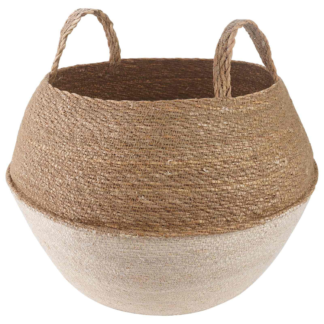 Plantekrukke med håndtag Hvid Ø 45 x 36 cm 100% Søgræs