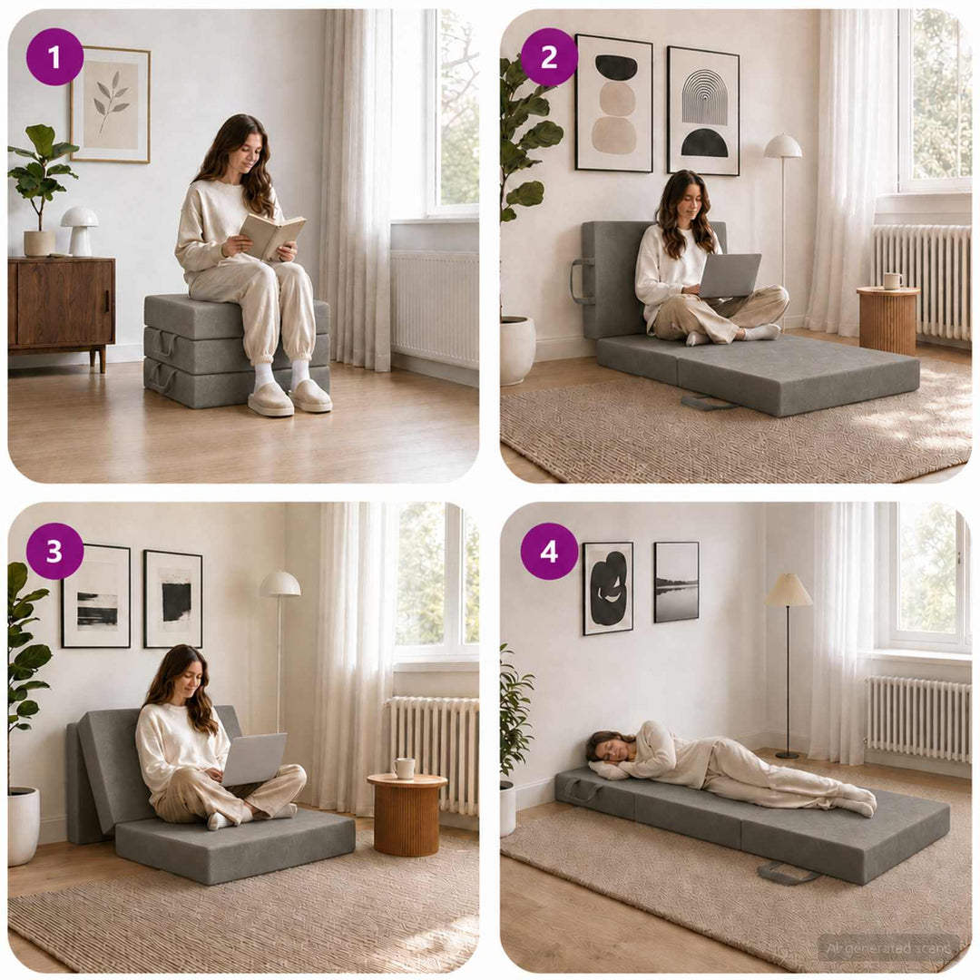 Samlebar Sofa Seng 75 x 63 x 45 cm Lysegrå