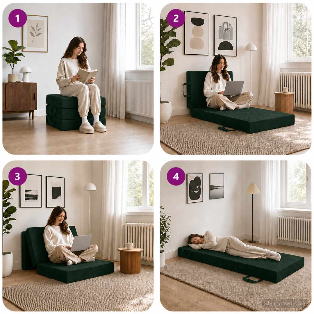 Samlebar Sofa Seng 75 x 63 x 45 cm Mørkegrøn