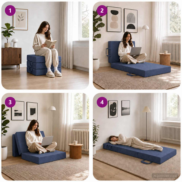 Samlebar Sofa Seng 90 x 63 x 45 cm Blå