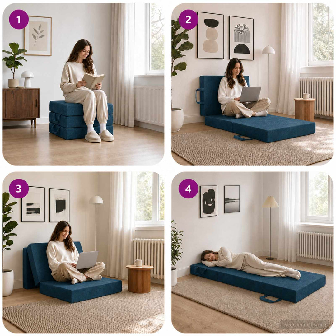 Samlebar Sofa Seng 90 x 63 x 45 cm Blå