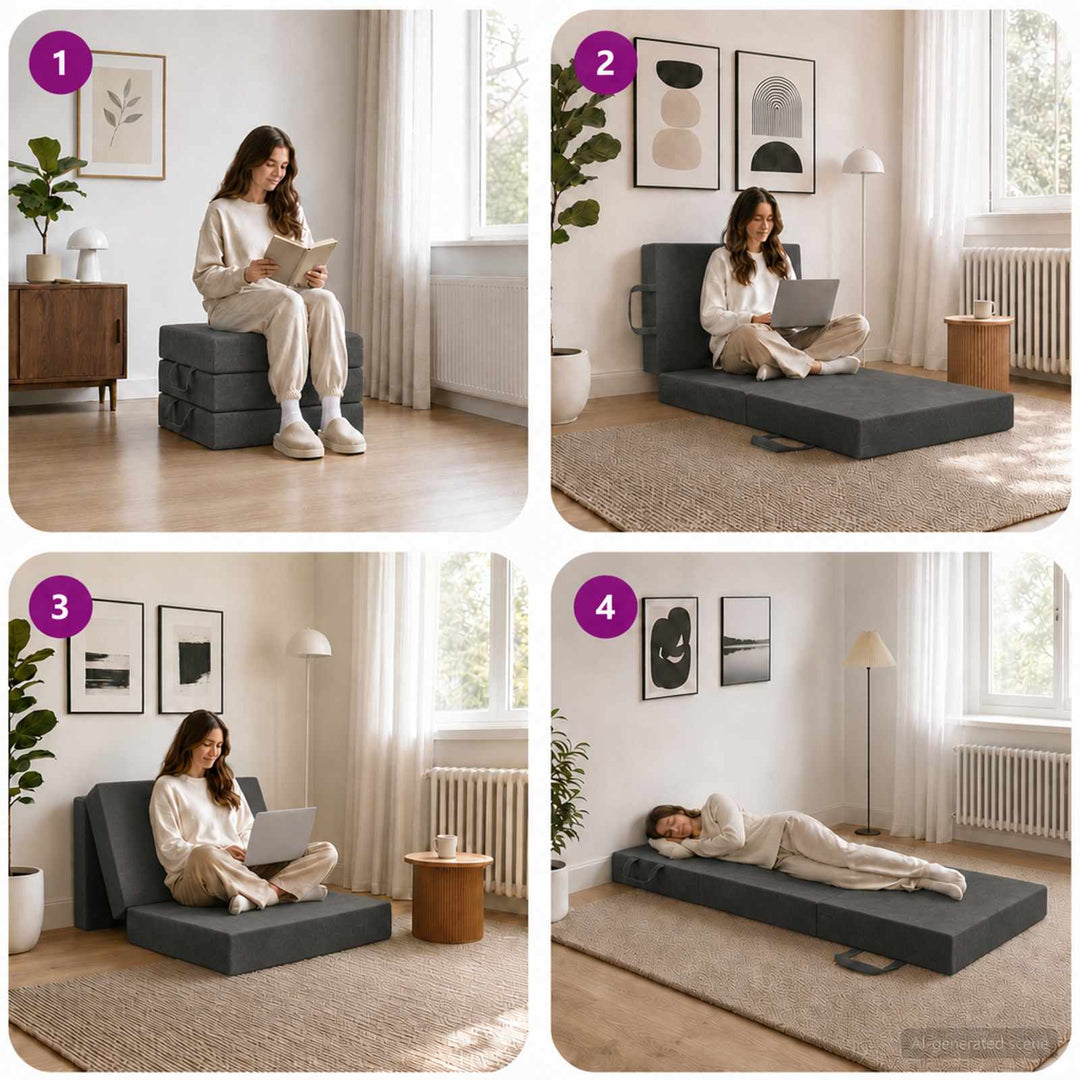 Samlebar Sofa Seng 90 x 63 x 45 cm Mørkegrå