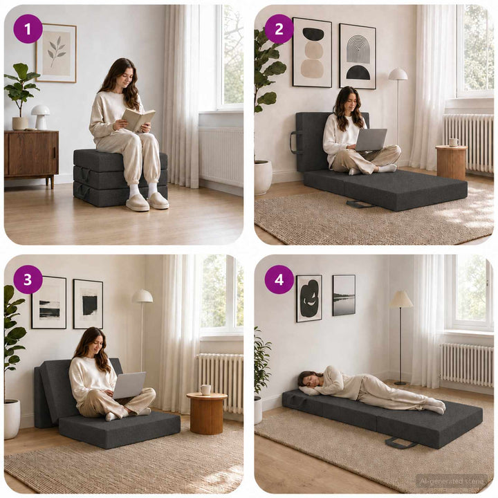 Samlebar Sofa Seng 75 x 67 x 45 cm Mørkegrå