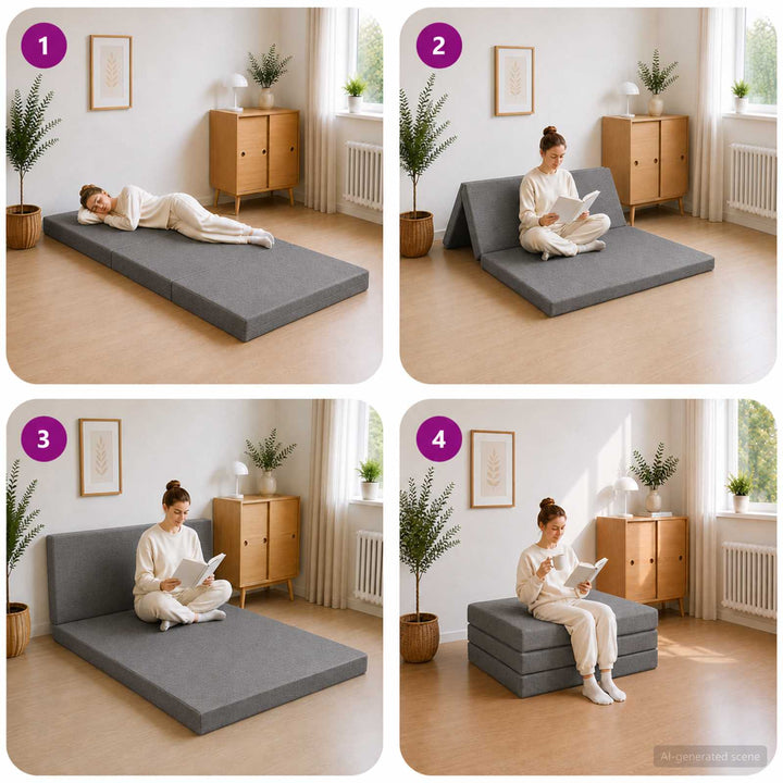 Samlebar Sofa Seng 80 x 67 x 45 cm Lysegrå