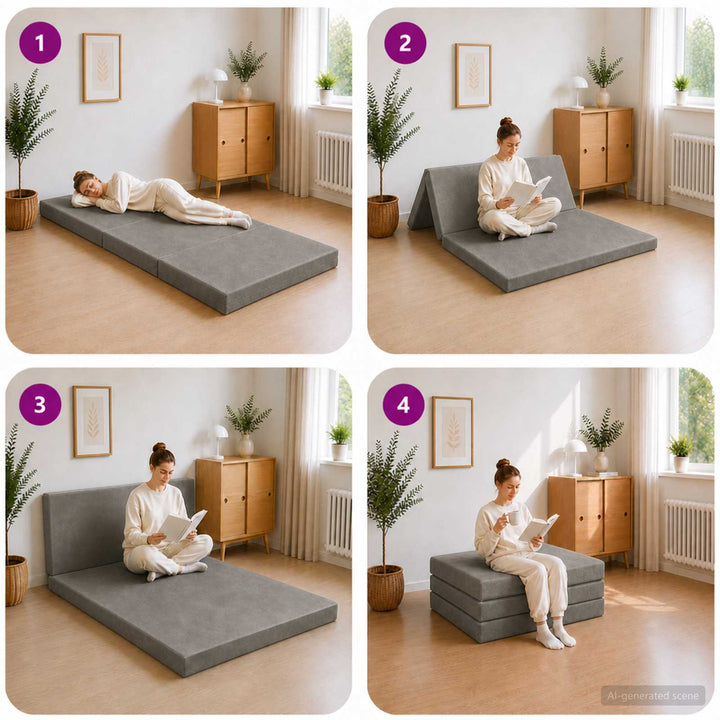 Samlebar Sofa Seng 80 x 67 x 45 cm Lysegrå
