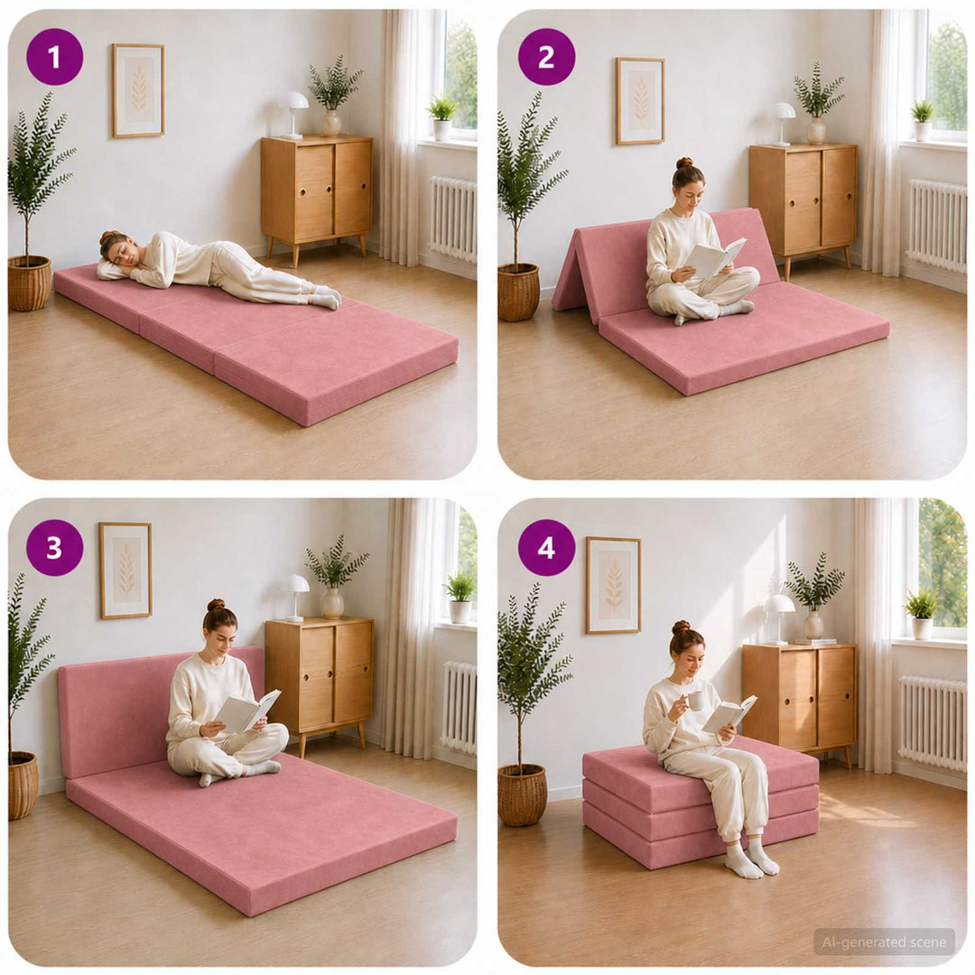 Samlebar Sofa Seng 80 x 67 x 45 cm Lyserød
