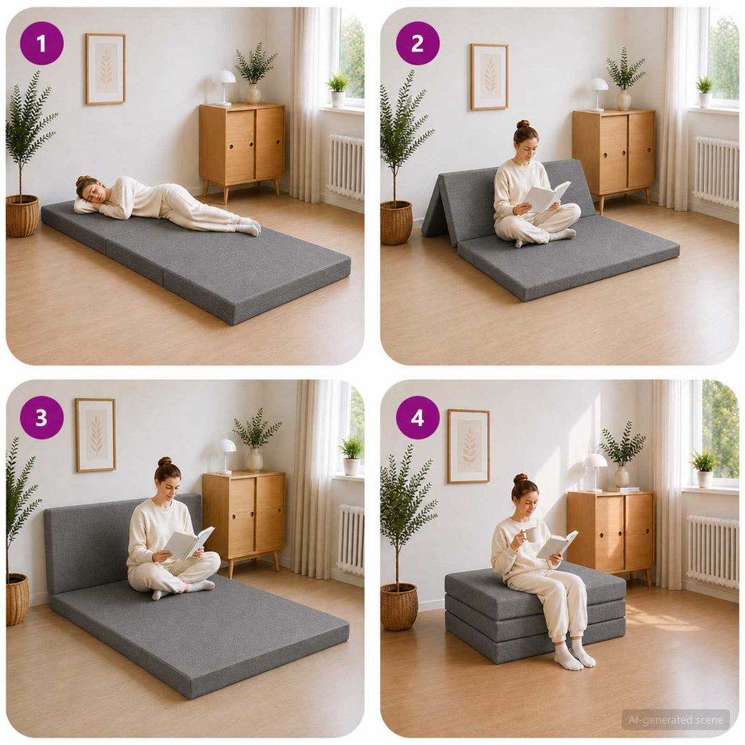 Samlebar Sofa Seng 90 x 67 x 45 cm Lysegrå