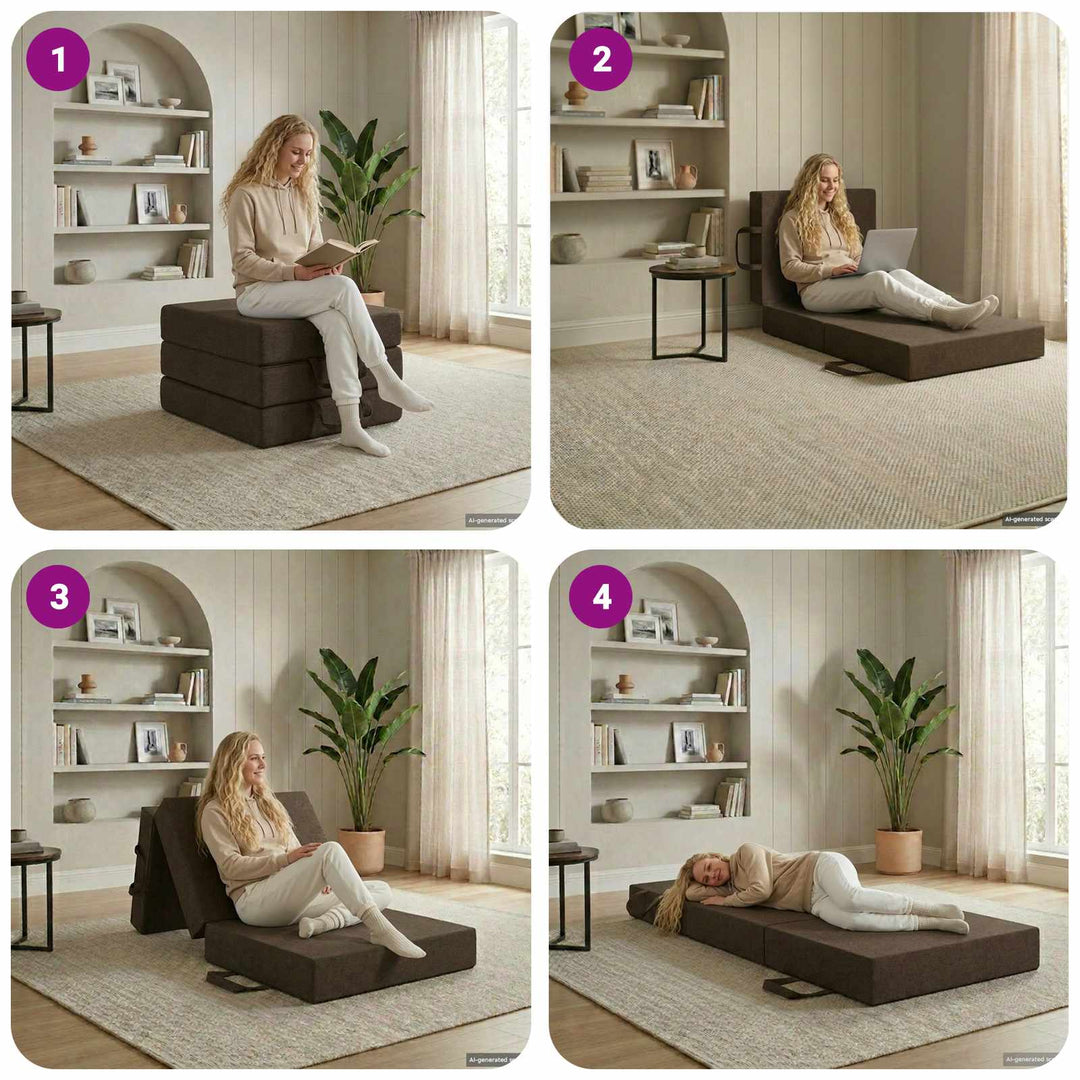 Samlebar Sofa Seng 90 x 67 x 45 cm Gråbrun