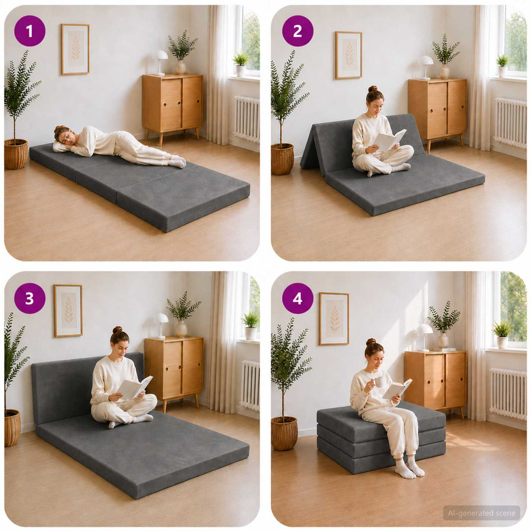 Samlebar Sofa Seng 90 x 67 x 45 cm Mørkegrå