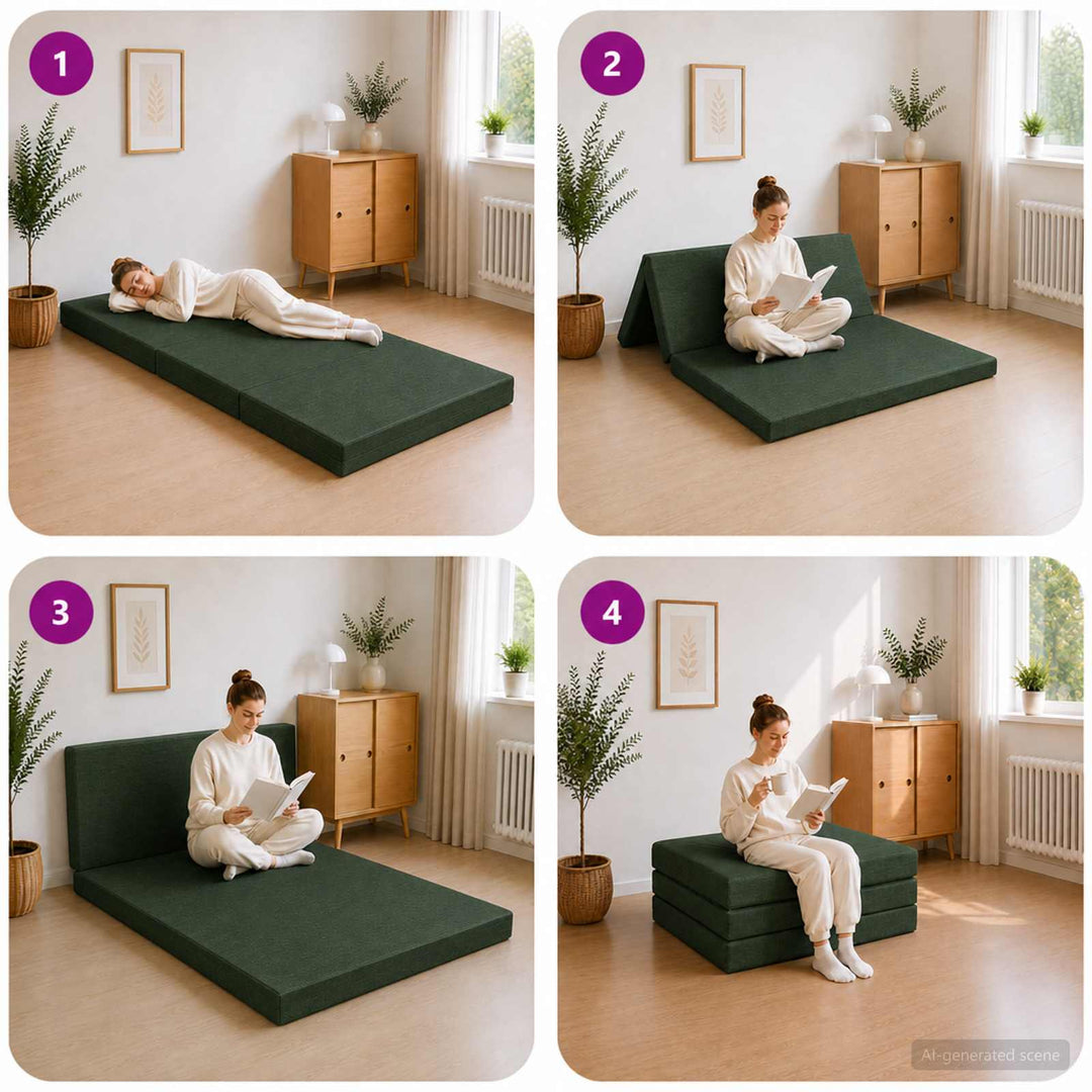 Samlebar Sofa Seng 100 x 67 x 45 cm Mørkegrøn