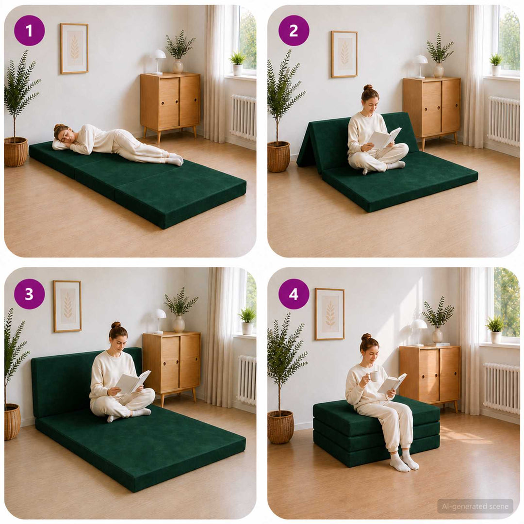 Samlebar Sofa Seng 100 x 67 x 45 cm Mørkegrøn