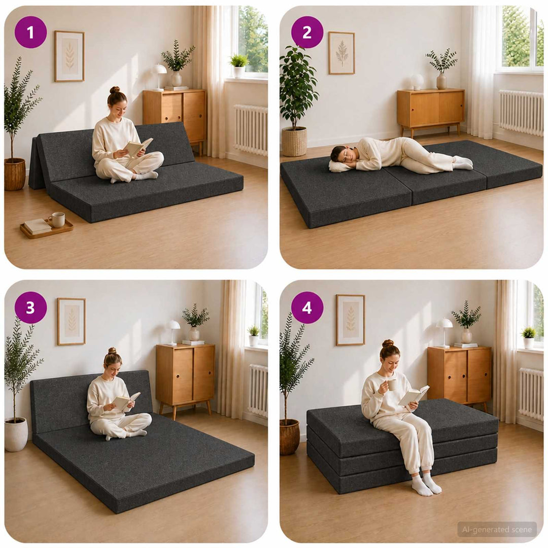 Samlebar Sofa Seng 120 x 67 x 45 cm Mørkegrå
