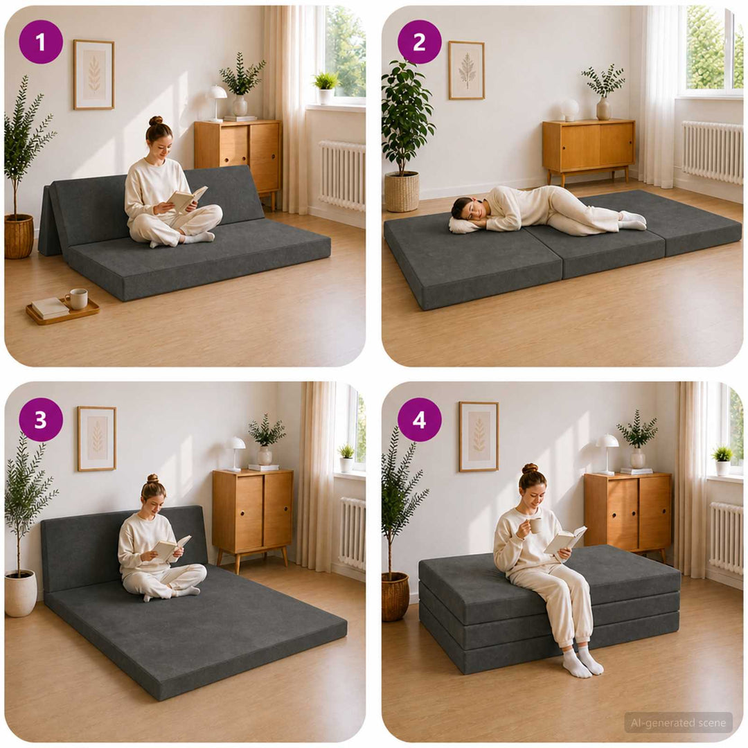 Samlebar Sofa Seng 120 x 67 x 45 cm Mørkegrå