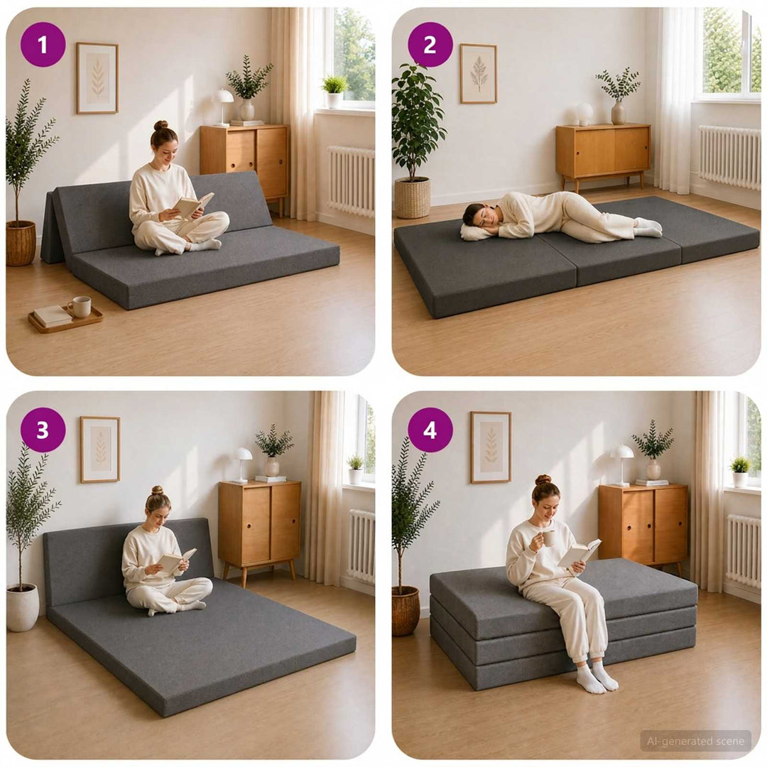 Samlebar Sofa Seng 140 x 67 x 45 cm Lysegrå