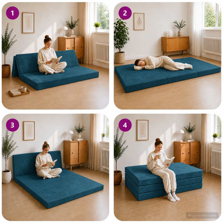 Samlebar Sofa Seng 140 x 67 x 45 cm Blå