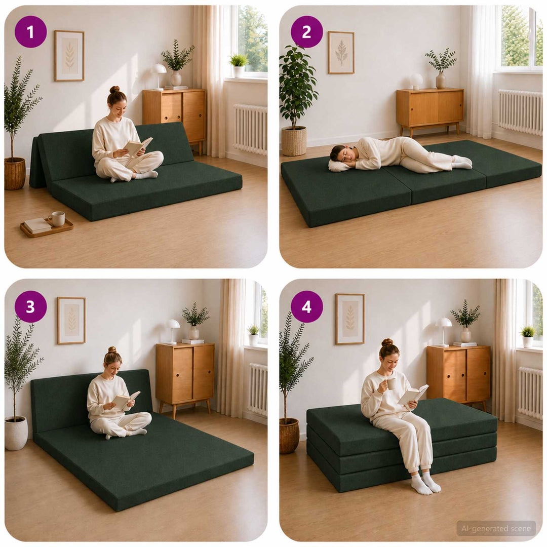 Samlebar Sofa Seng 160 x 67 x 45 cm Mørkegrøn