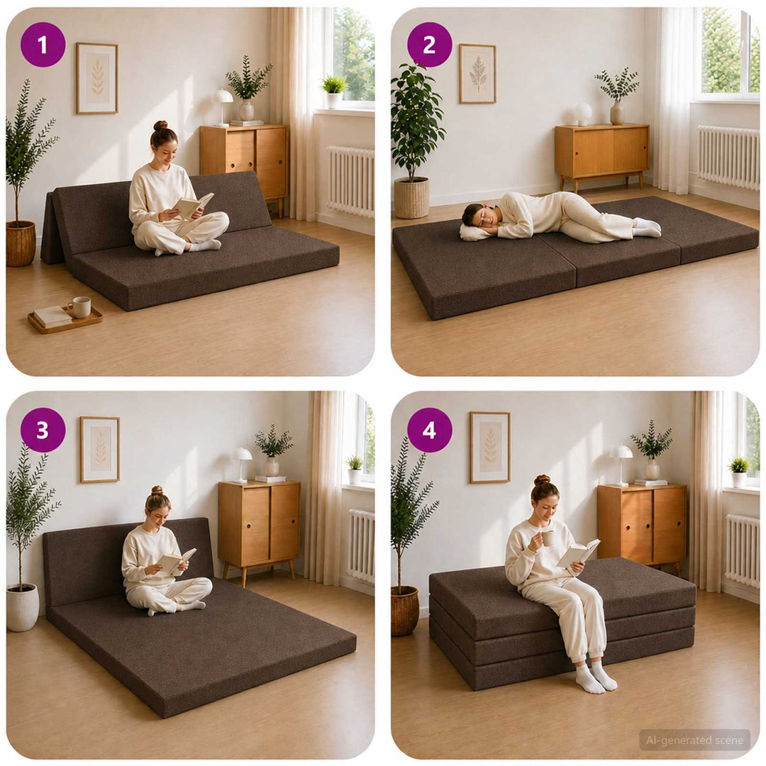 Samlebar Sofa Seng 160 x 67 x 45 cm Gråbrun