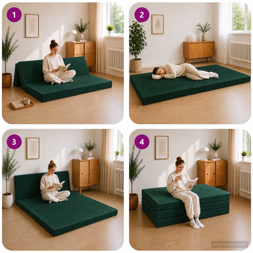 Samlebar Sofa Seng 160 x 67 x 45 cm Mørkegrøn