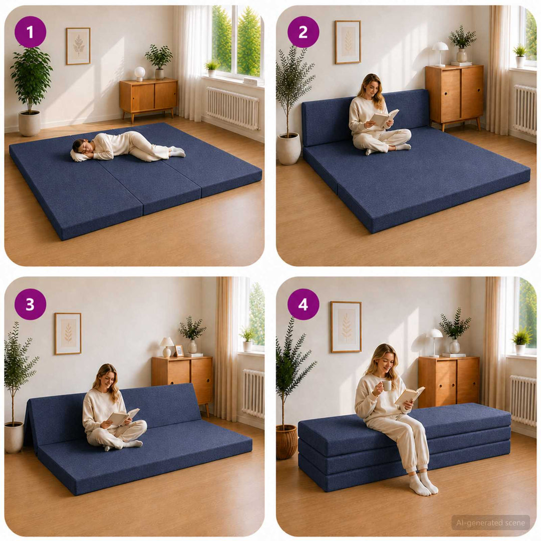 Samlebar Sofa Seng 180 x 67 x 45 cm Blå