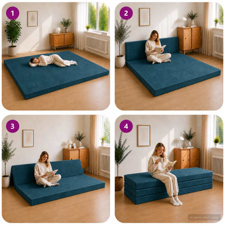 Samlebar Sofa Seng 180 x 67 x 45 cm Blå