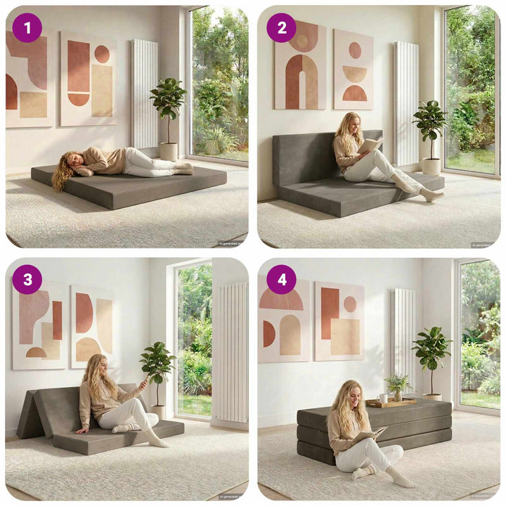 Samlebar Sofa Seng 160 x 67 x 45 cm Lysegrå