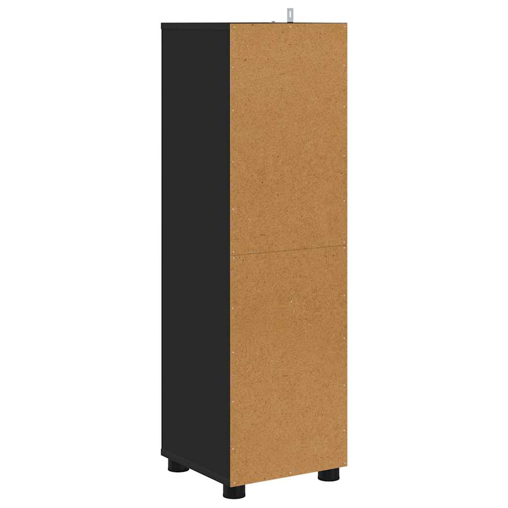 Badeværelsesskab Sort 30,5 x 30 x 101 cm Konstrueret træ