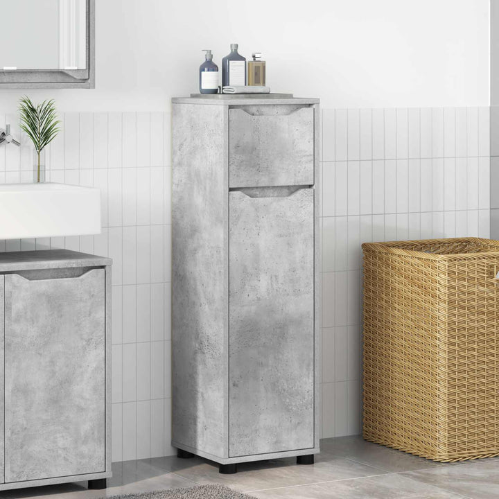 Badeværelsesskab Beton Grå 30,5 x 30 x 101 cm Konstrueret træ