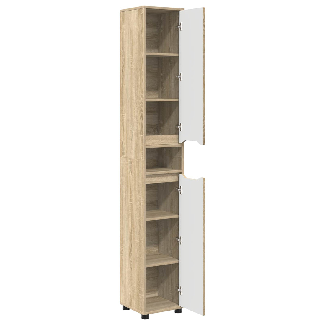 Badeværelsesskab Sonoma eg 30,5 x 30 x 195 cm Konstrueret træ