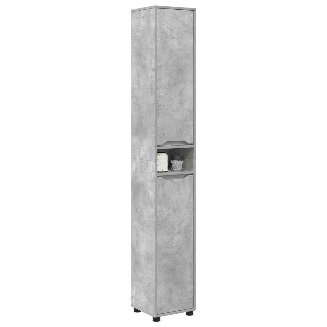 Badeværelsesskab Beton Grå 30,5 x 30 x 195 cm Konstrueret træ