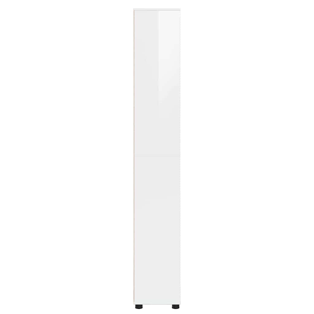 Badeværelsesskab med hylde Høj gloss hvid 30,5 x 30 x 195 cm