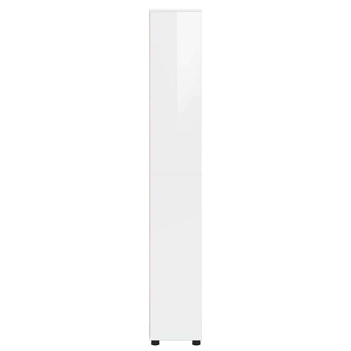 Badeværelsesskab med hylde Høj gloss hvid 30,5 x 30 x 195 cm