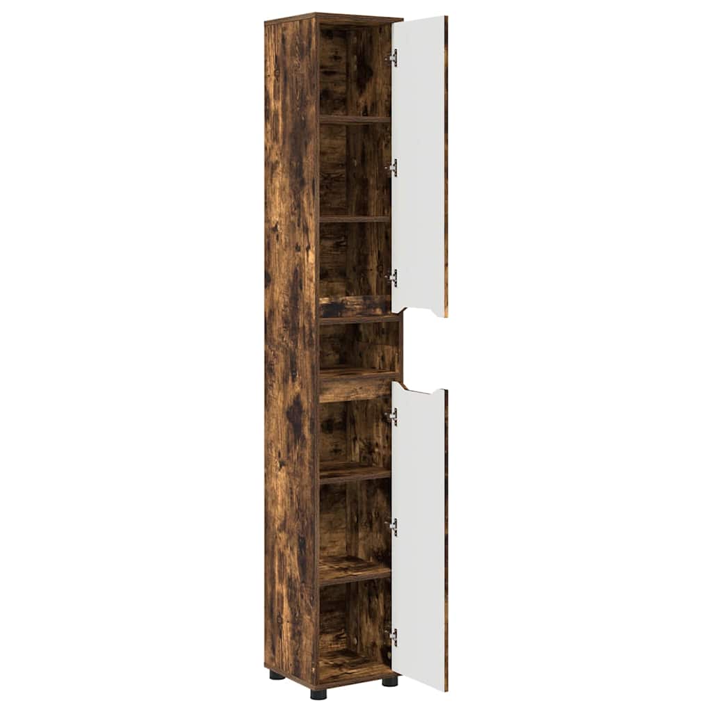 Badeværelsesskab Røget eg 30,5 x 30 x 195 cm Konstrueret træ