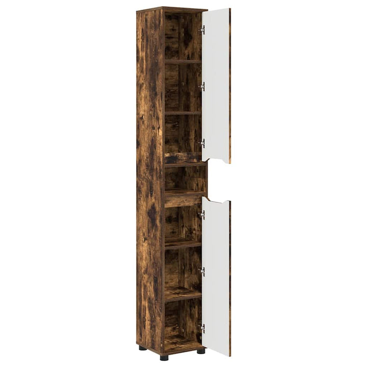 Badeværelsesskab Røget eg 30,5 x 30 x 195 cm Konstrueret træ