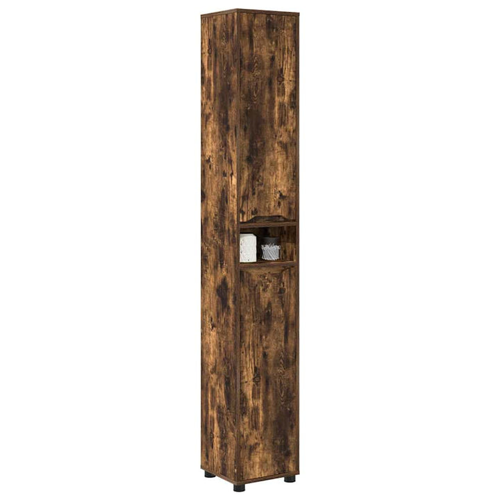 Badeværelsesskab Røget eg 30,5 x 30 x 195 cm Konstrueret træ