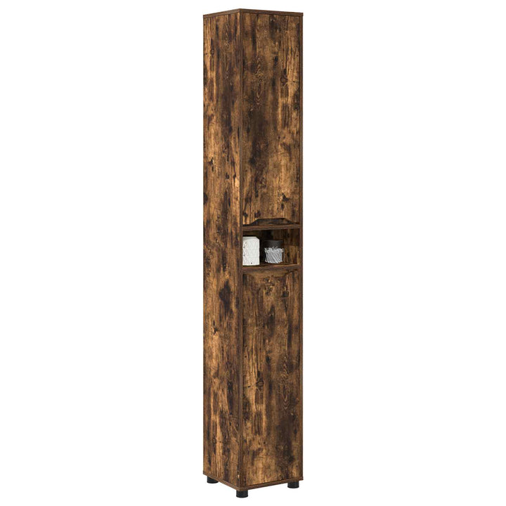 Badeværelsesskab Røget eg 30,5 x 30 x 195 cm Konstrueret træ